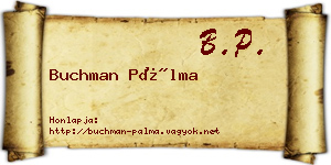 Buchman Pálma névjegykártya